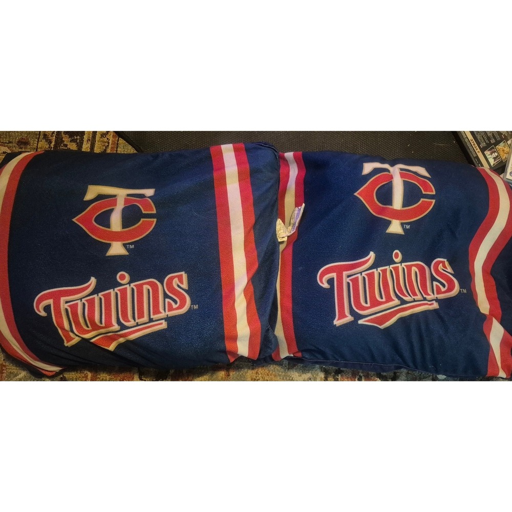 Minnesota Twins MLB Pegasus Sports Plush Decorative Pillow Set 20x26 Navy Red
